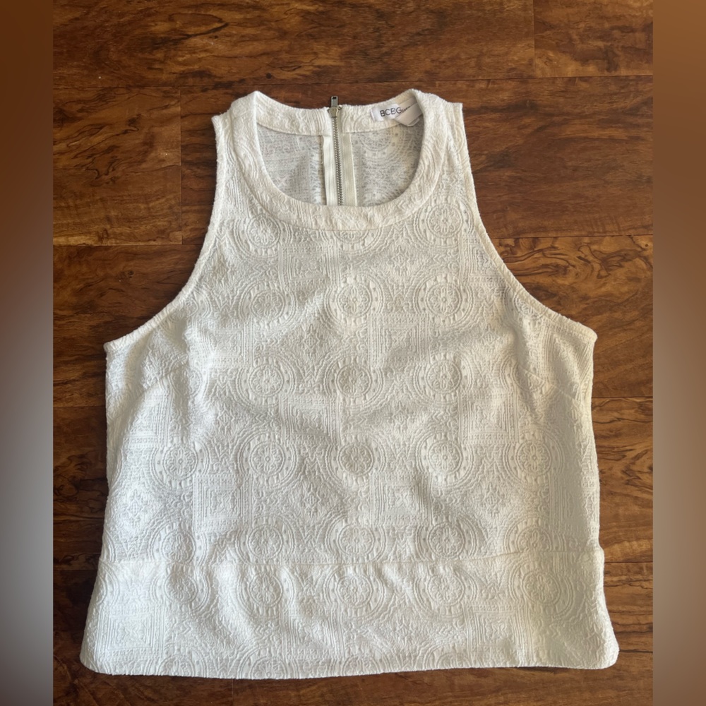 Bcbgeneration White Textured Pattern Top - image 1